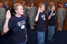Swearing in new recruits